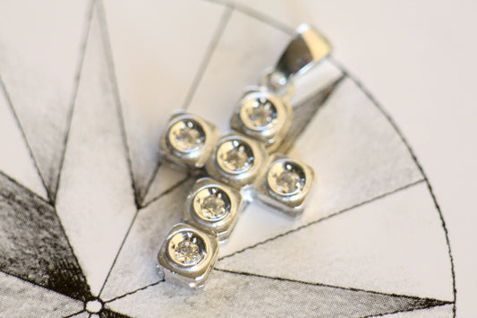 White Gold k18 Diamond Cross with diamonds