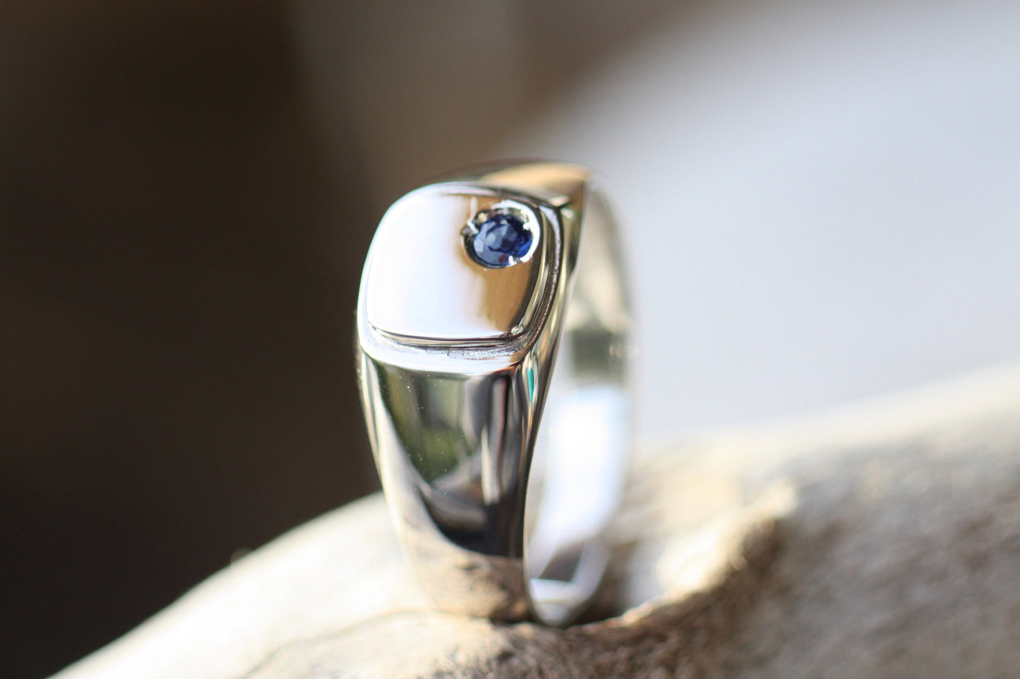Blue Sapphire Signet ring
