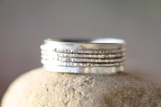 Engraved Handwriting Ring with 4 Spinners