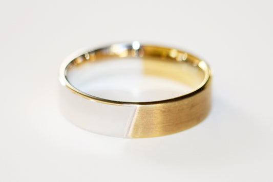 Mens Two tone Gold Wedding band