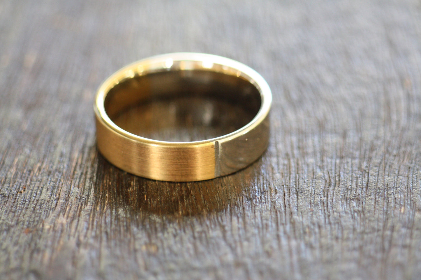 Mens Two tone Gold Wedding band