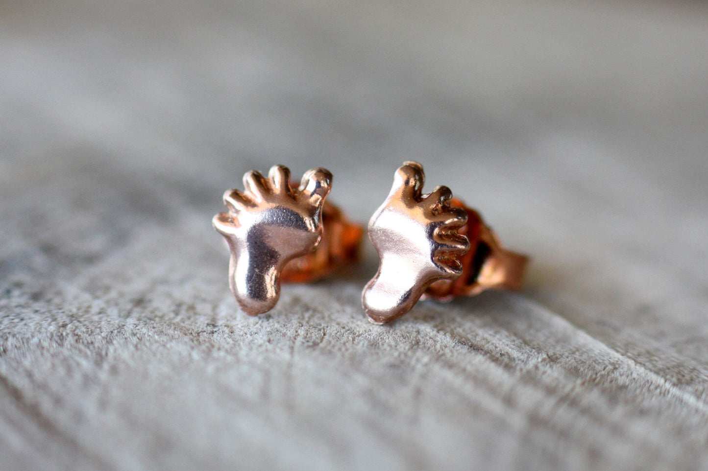 Kids Tiny Rose gold Huggie Earrings, Pregnancy announce gift