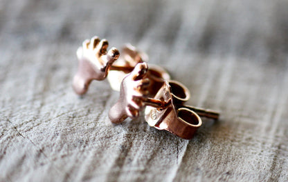 Kids Tiny Rose gold Huggie Earrings, Pregnancy announce gift