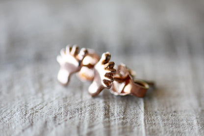 Kids Tiny Rose gold Huggie Earrings, Pregnancy announce gift