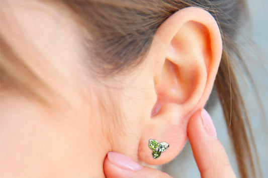 Colourful tourmaline earrings Flower design