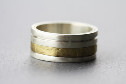 Mens engagement Silver Spinner ring