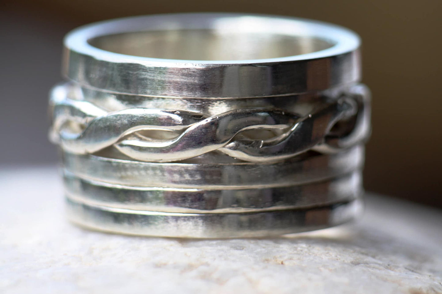 Custom Engraved Spinner Ring