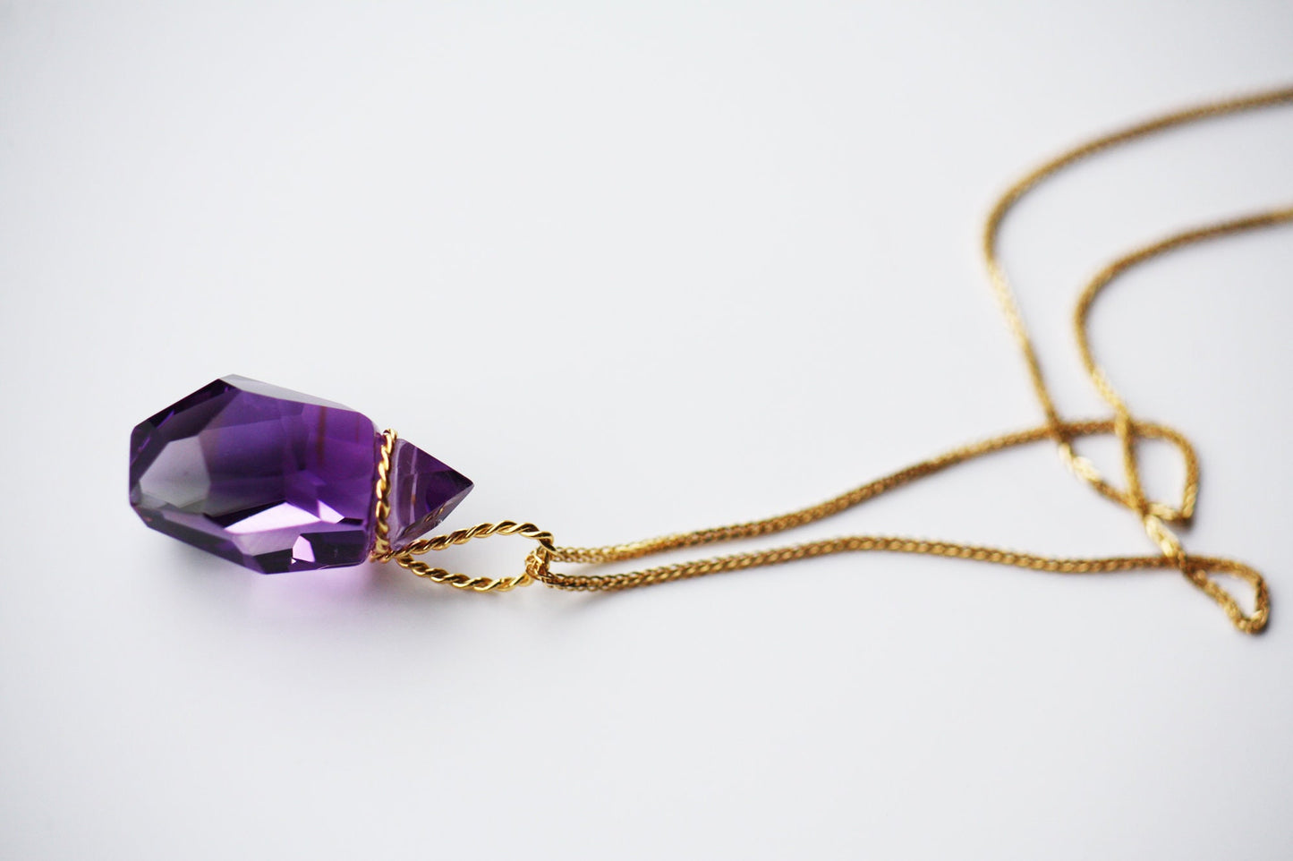 Amethyst necklace set with  Gold K18