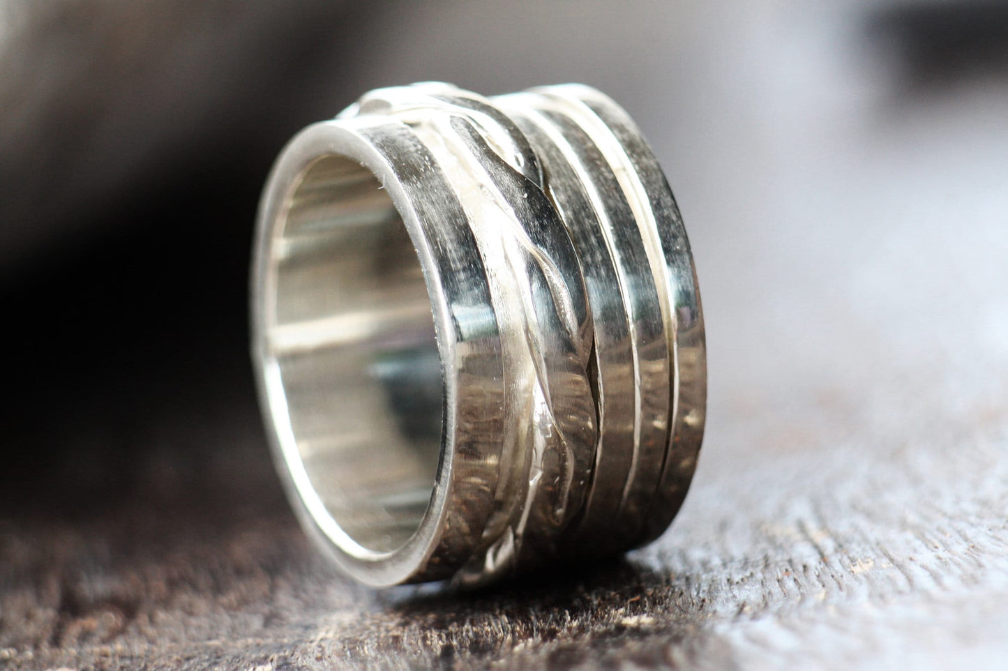 Custom Engraved Spinner Ring