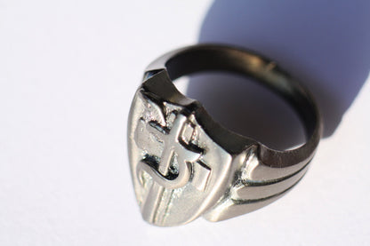 Signet Family Crest Silver monogram ring