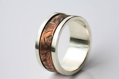 Spinner Sterling Silver with Copper ring