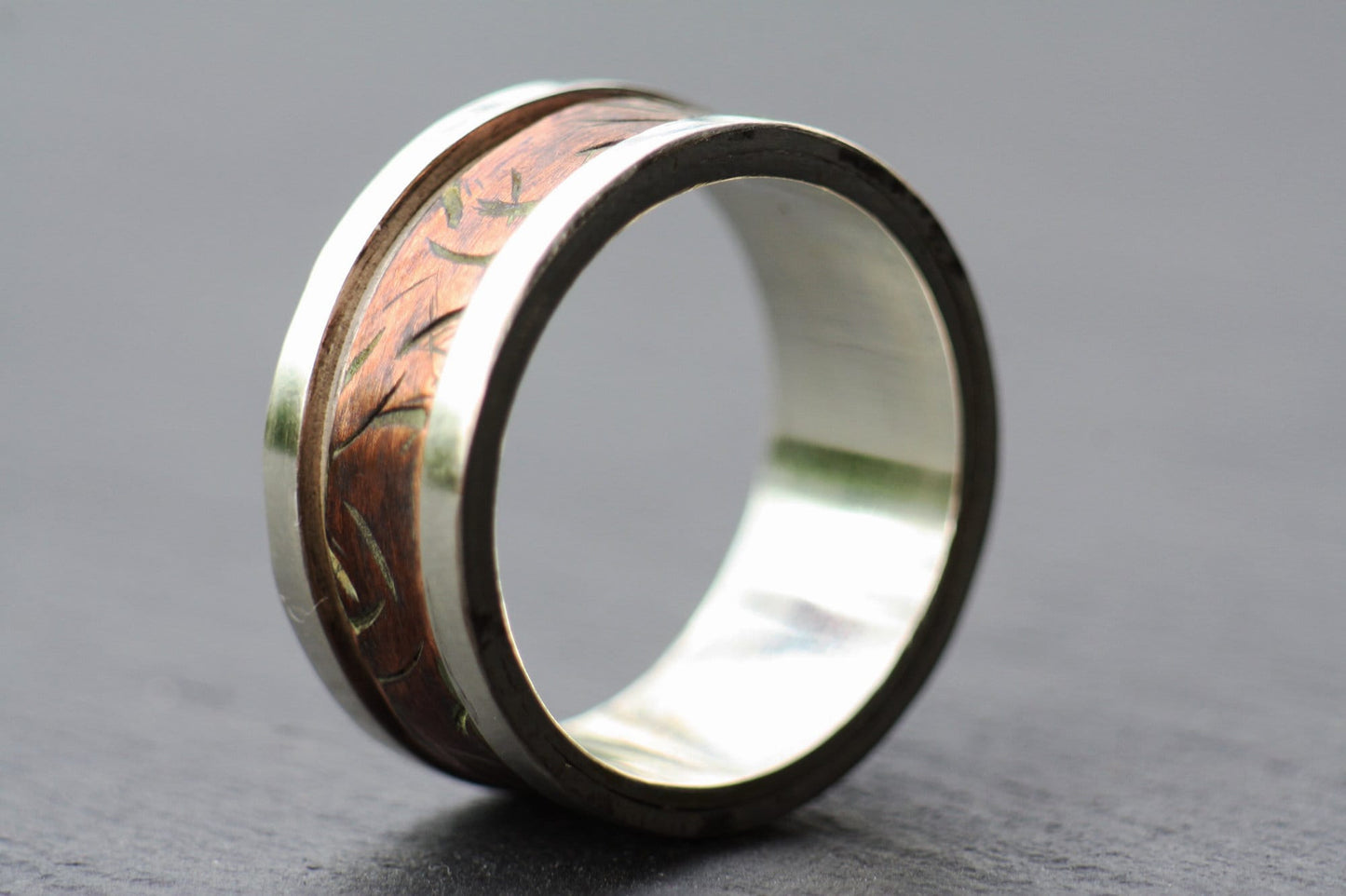 Spinner Sterling Silver with Copper ring