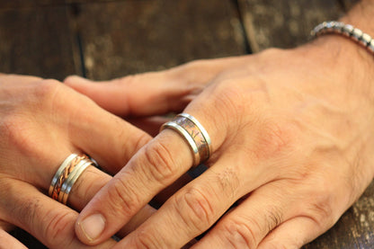 Spinner Sterling Silver with Copper ring