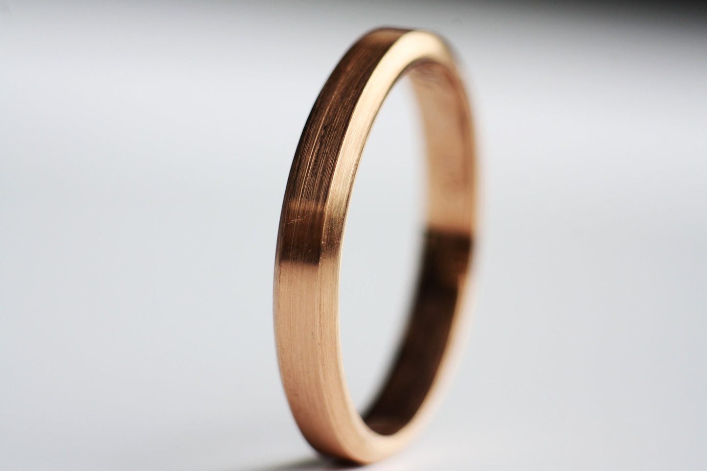 Rose gold 14K plain ring, Classy Matching Wedding rings for couples