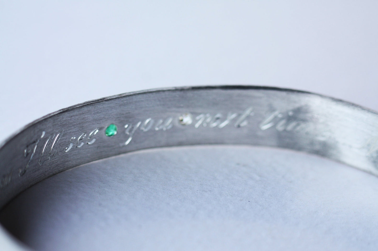 Personalized Engraved Tourmaline cuff