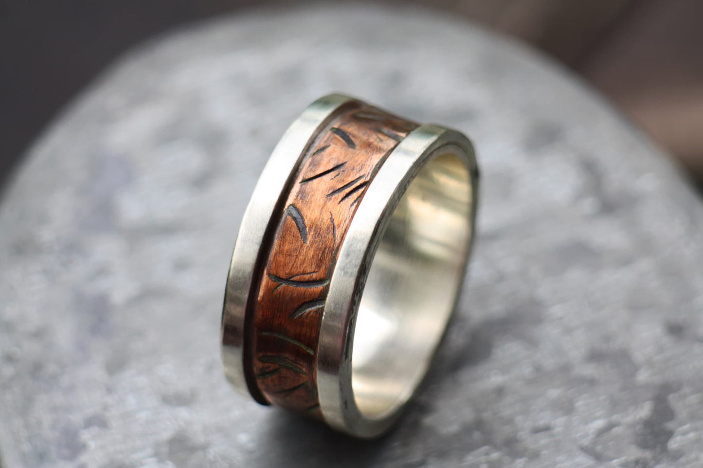 Spinner Sterling Silver with Copper ring