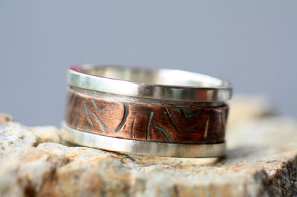 Spinner Sterling Silver with Copper ring