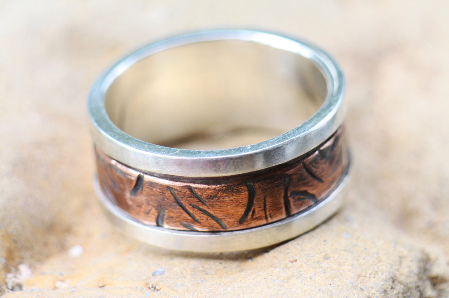 Spinner Sterling Silver with Copper ring