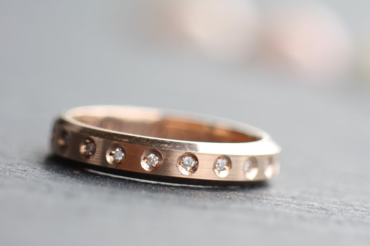 Rose gold Eternity diamond ring