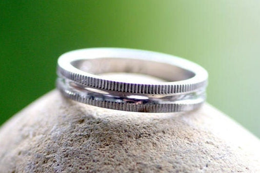 Mens Textured wedding ring