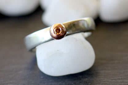 Cognac diamond Engagement ring