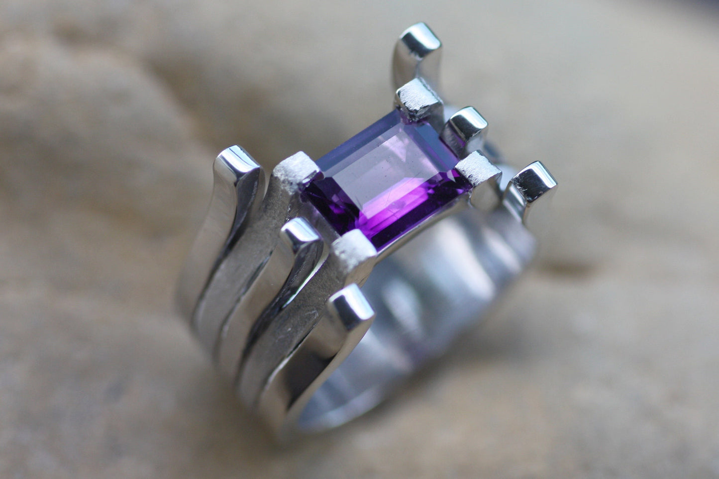 Amethyst cocktail ring