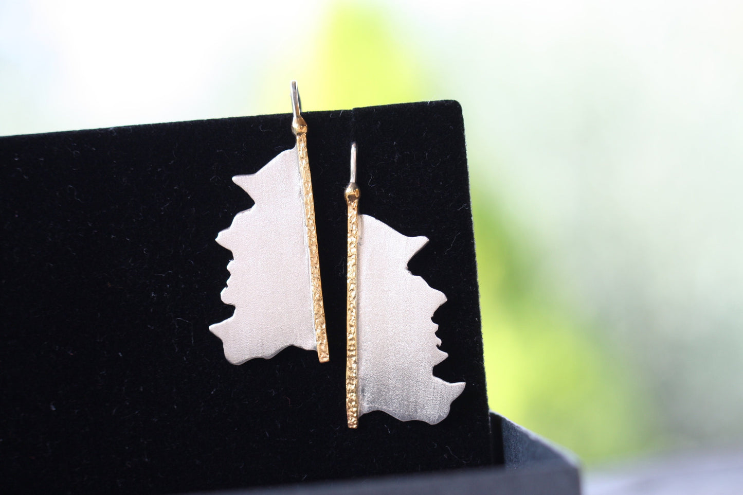 Gold Plated Earrings for Women Geometric Style and Frozen Finish