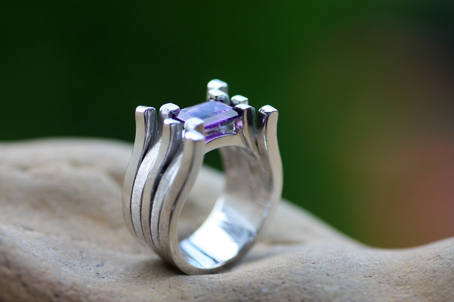 Amethyst cocktail ring