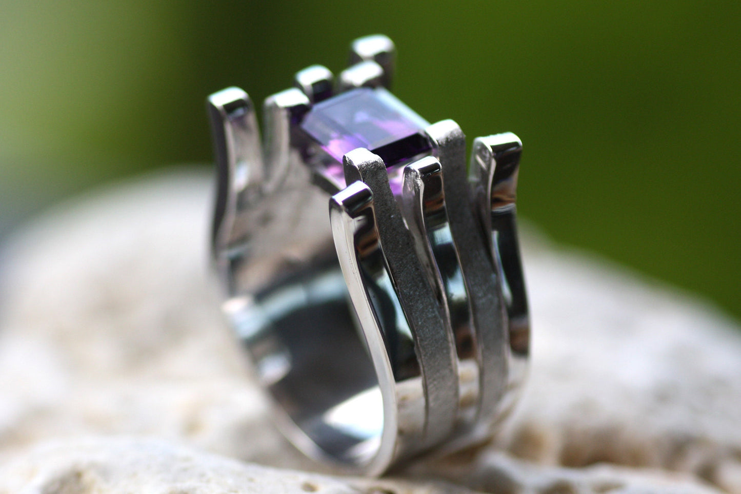 Amethyst cocktail ring