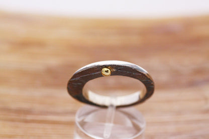 Silver ring with pink Sapphire and Gold K18 details