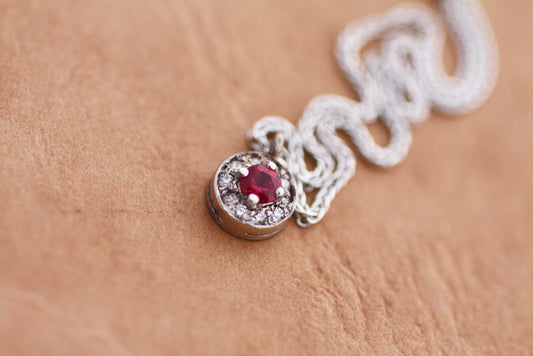 Ruby Diamond Pendant, white gold K18