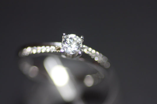 Halo engagement ring, White Gold Diamond ring