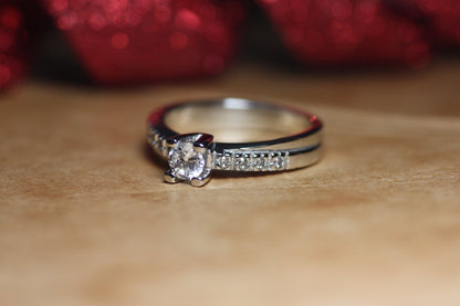 Halo engagement ring, White Gold Diamond ring