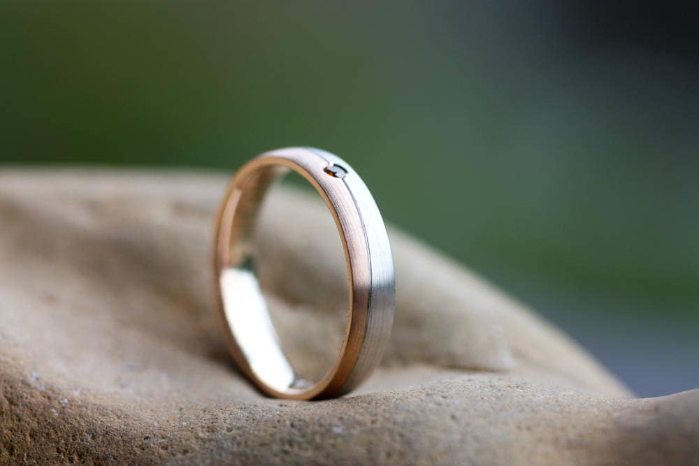 two tone gold diamond ring for women