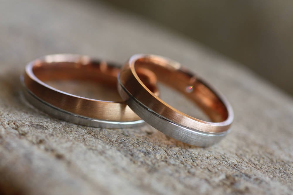 delicate two tones rings for men